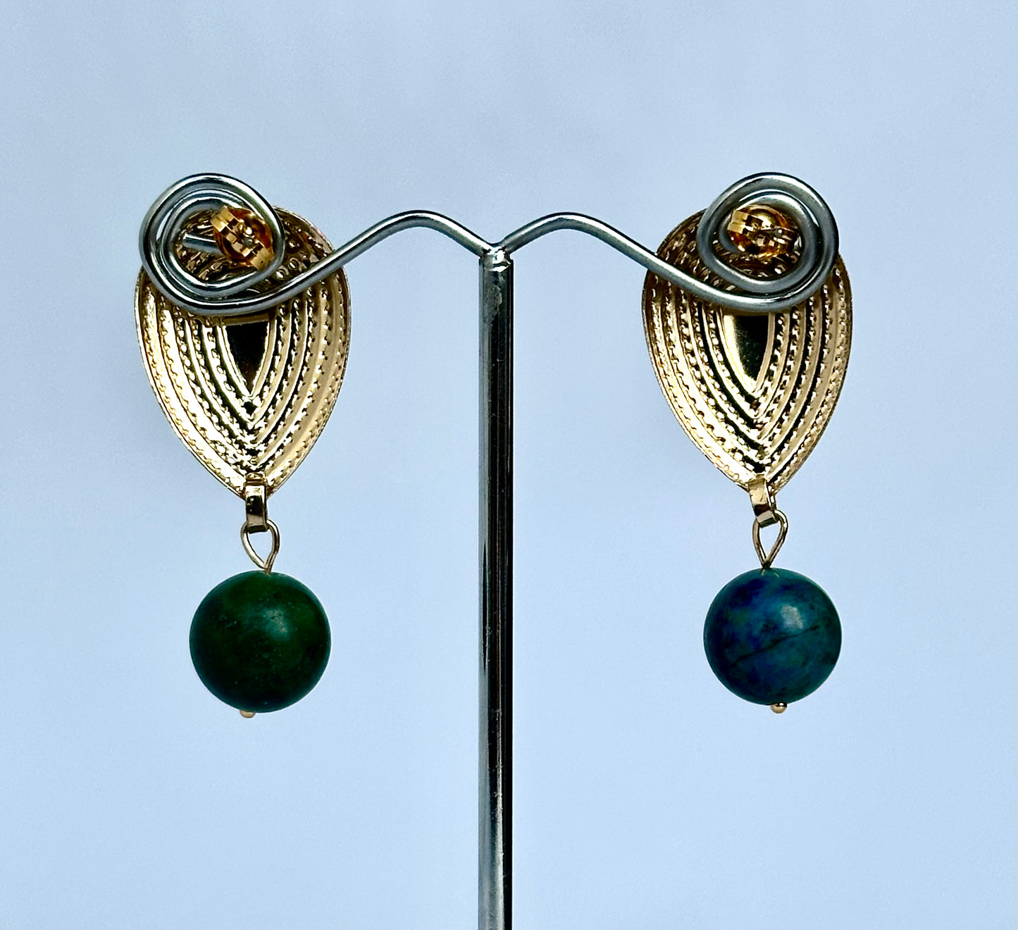 Gold and Jade Earrings