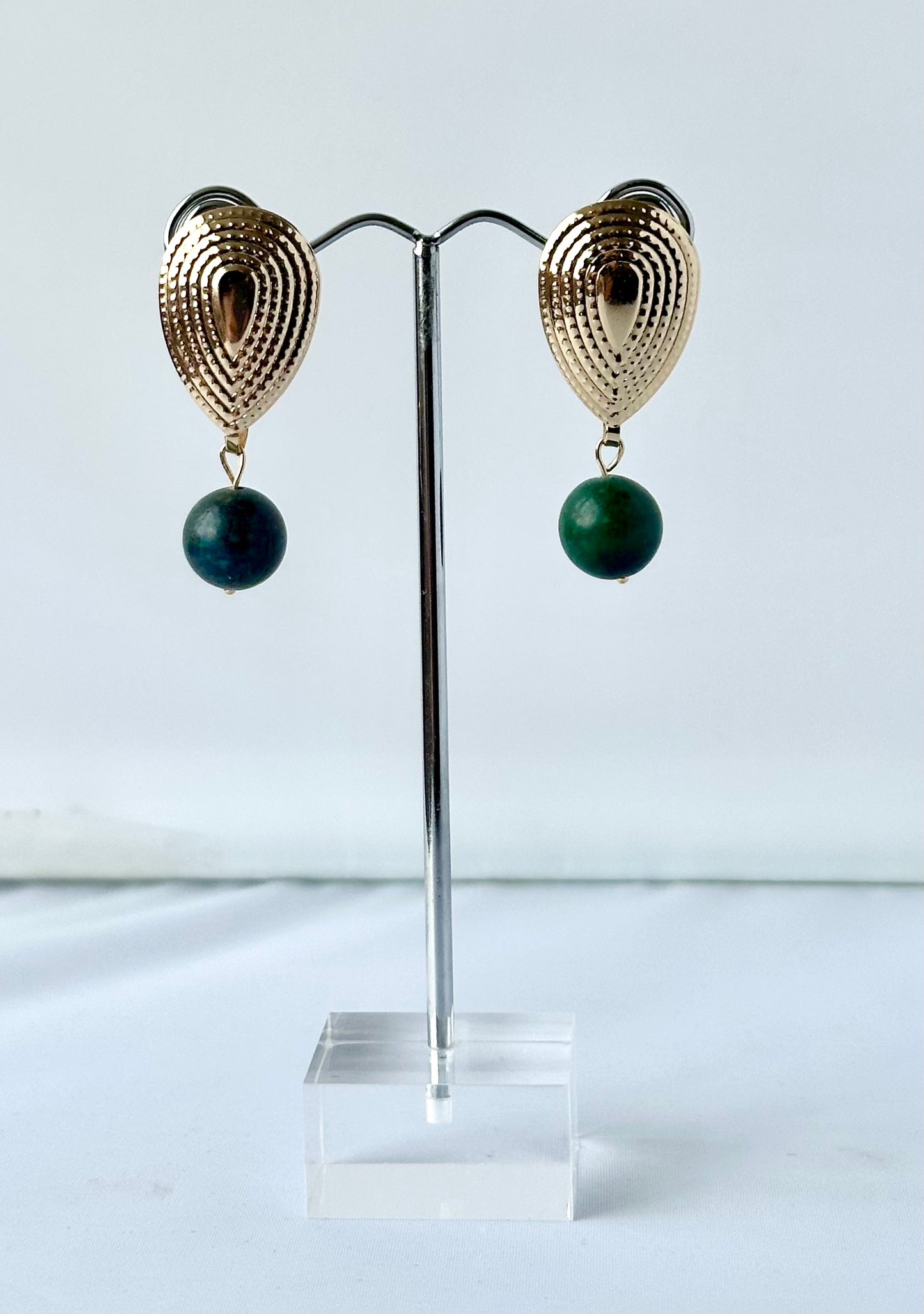 Gold and Jade Earrings