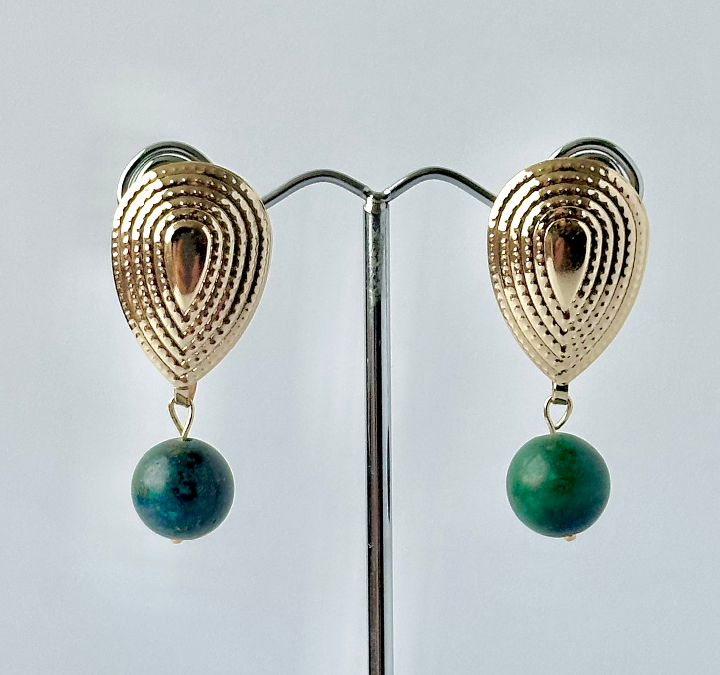 Gold and Jade Earrings