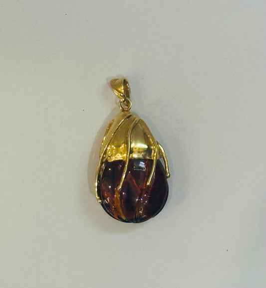 Gold plated Amber Pendant