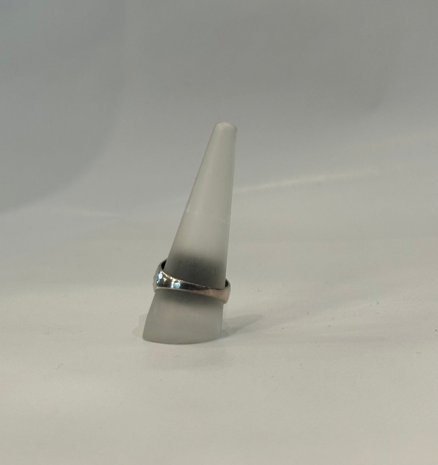 Engraved Silver and Onyx Ring