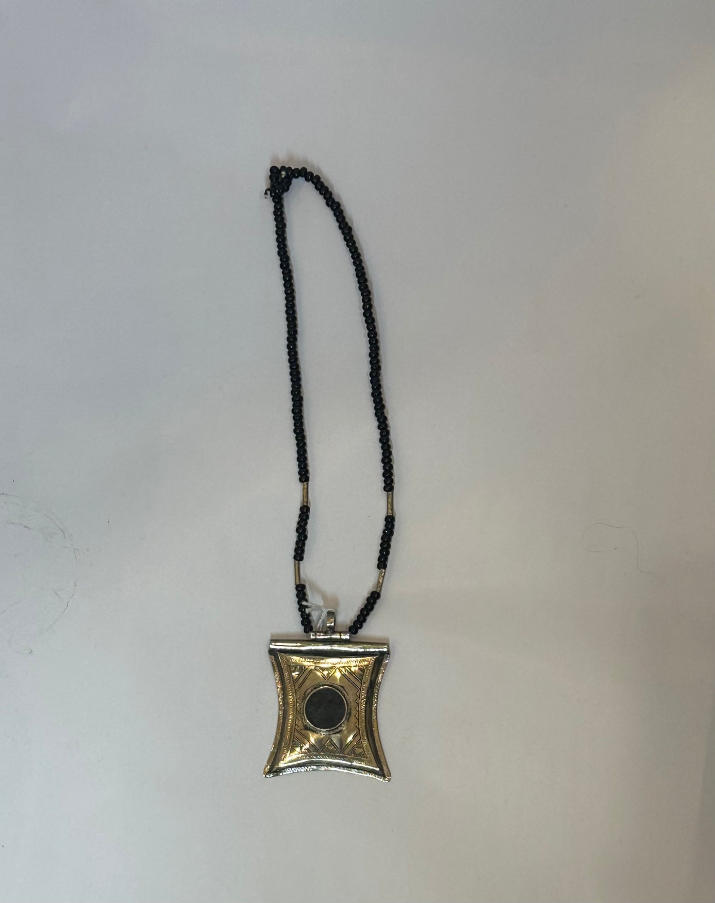 Moroccan Tuareg silver and Onyx vintage Necklace