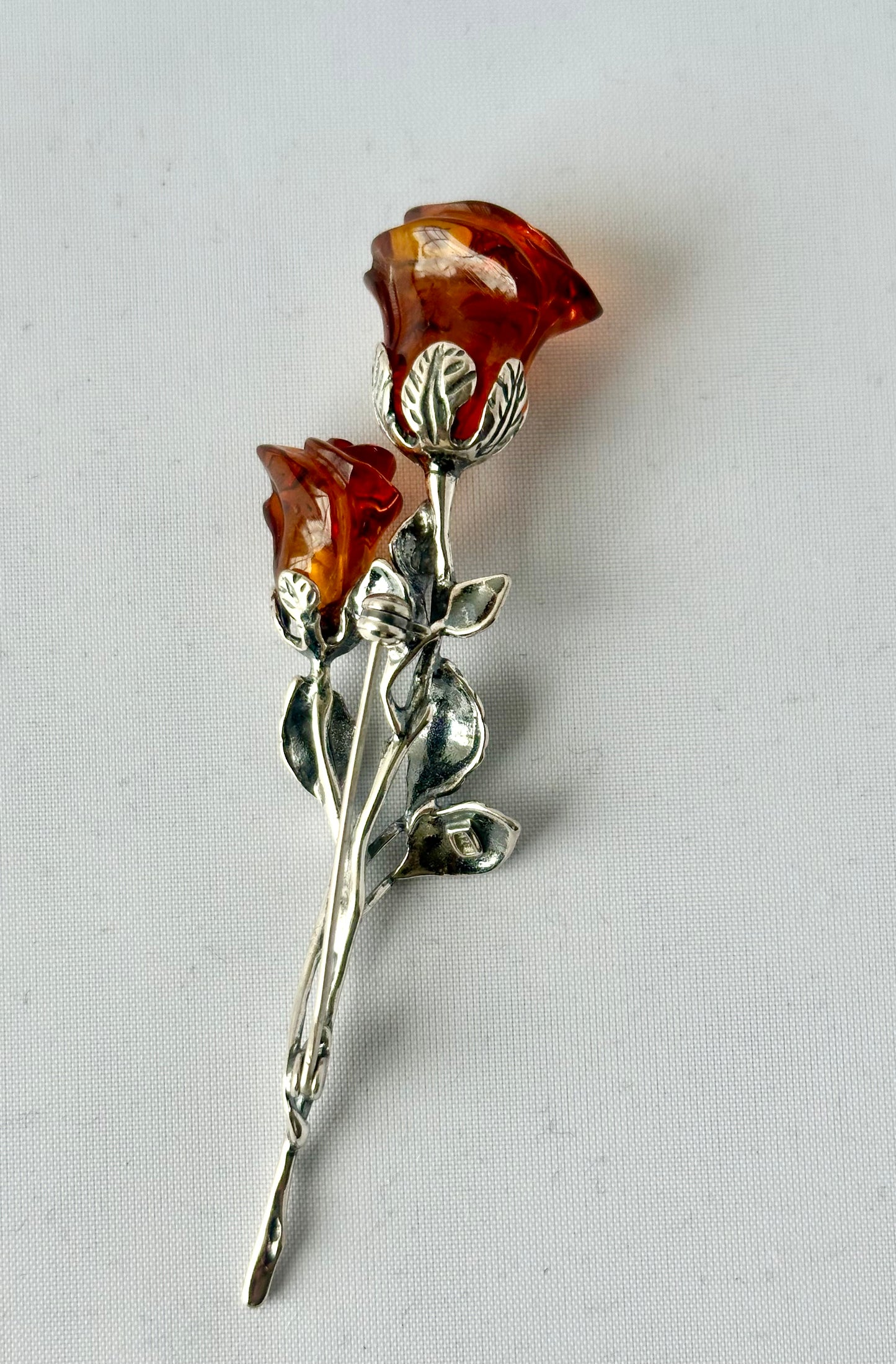 Baltic Amber "Rose" Brooch