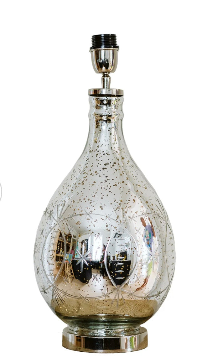 Mirrored glass "Genie Bottle" Lamp base