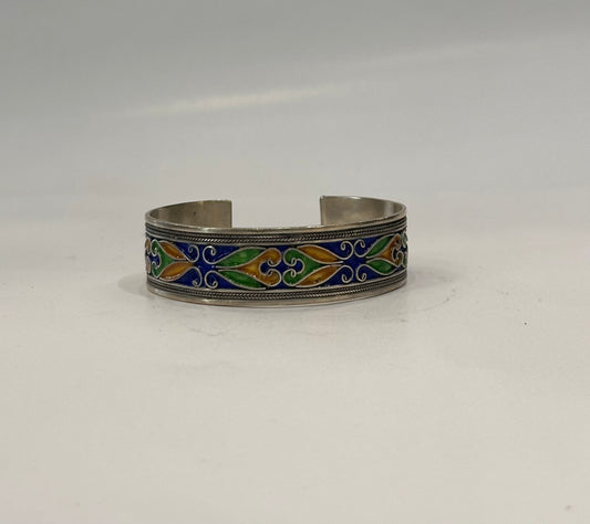Silver and Enamel Cuff