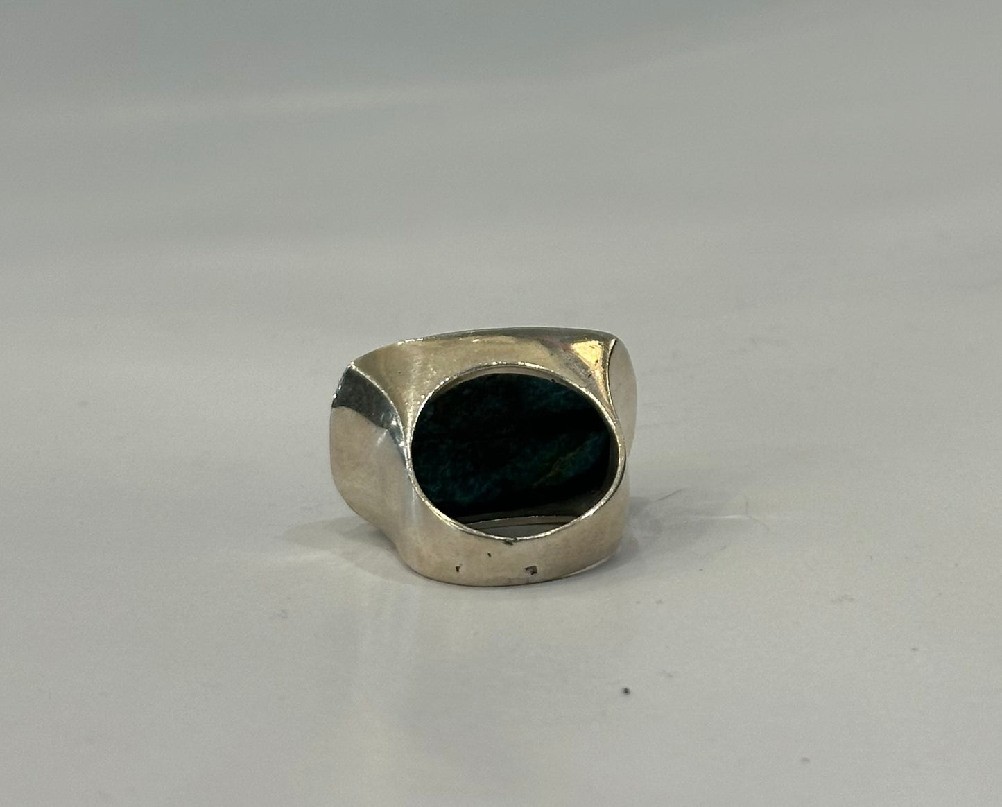 Turquoise and silver Signet Ring