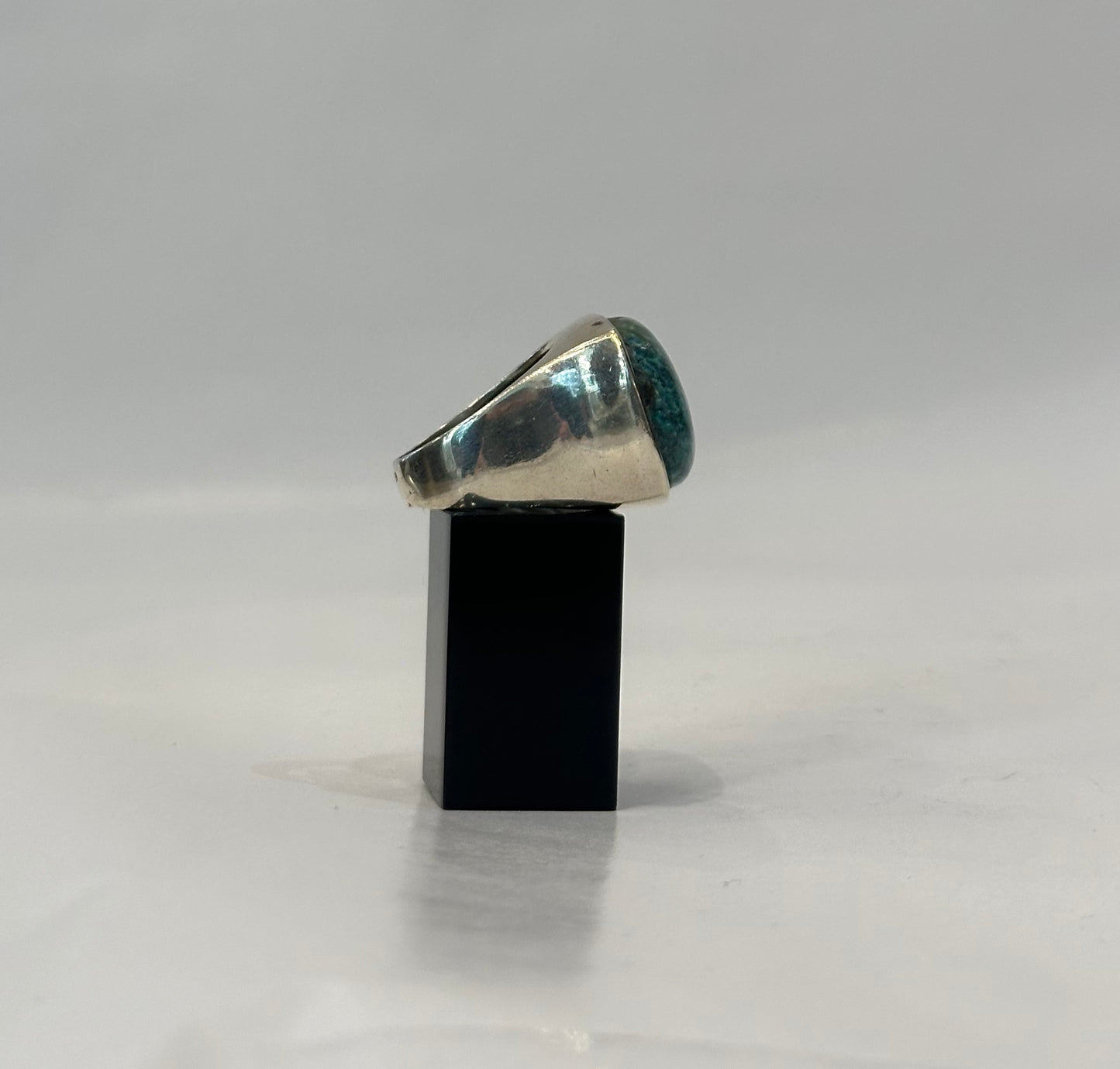 Turquoise and silver Signet Ring
