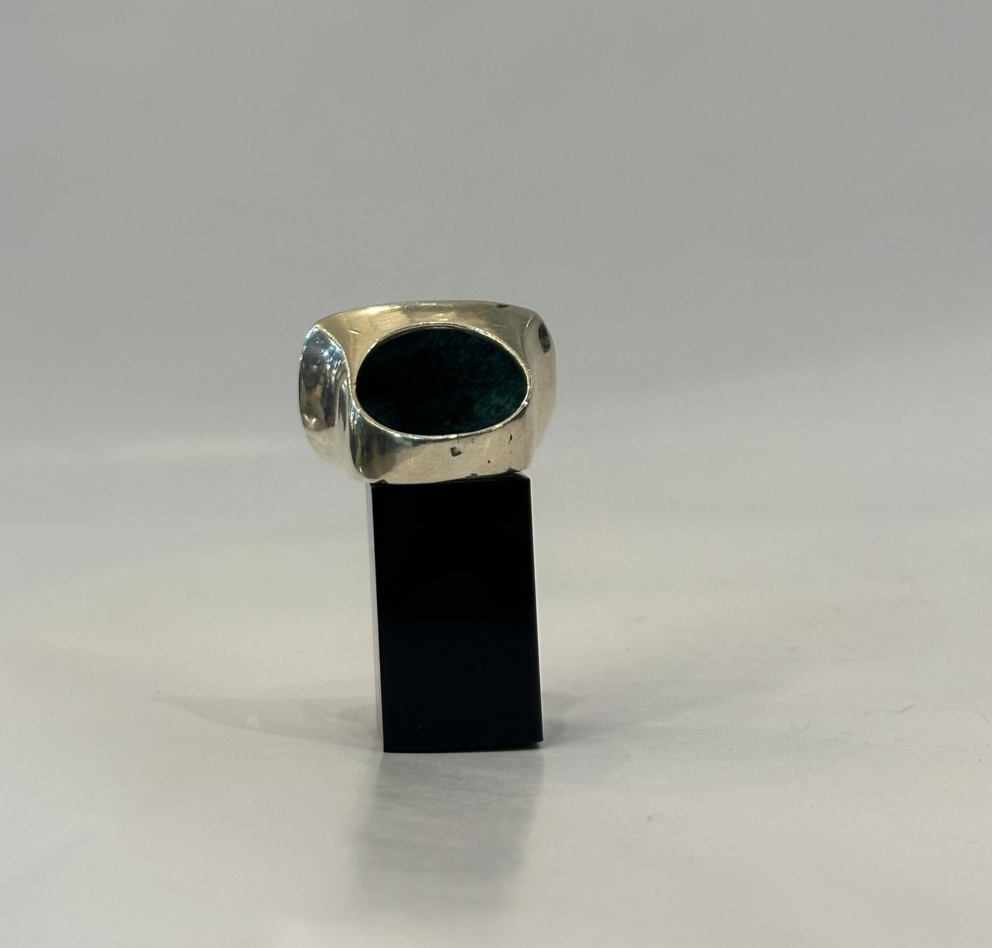 Turquoise and silver Signet Ring