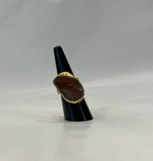 Agate Gold Plated Ring